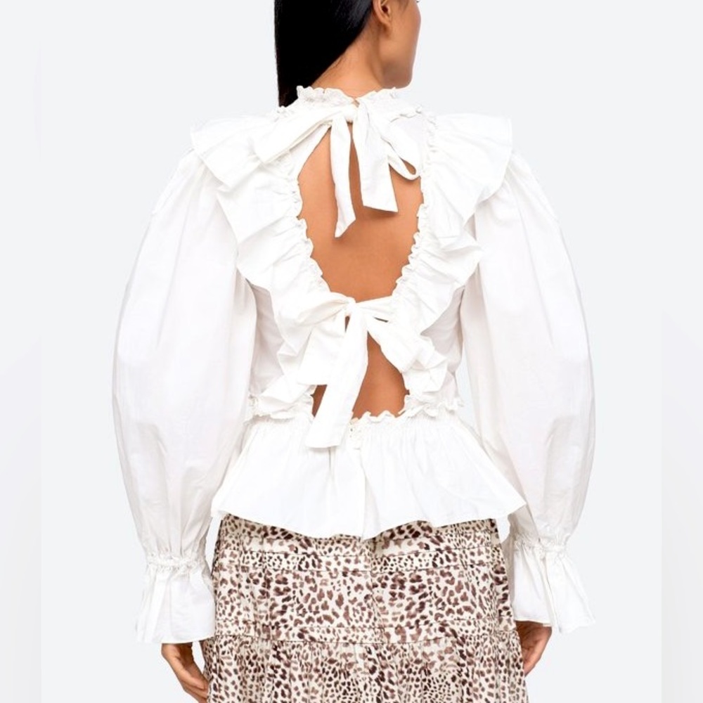 Sea NY Gaia Backless Ruffled Top